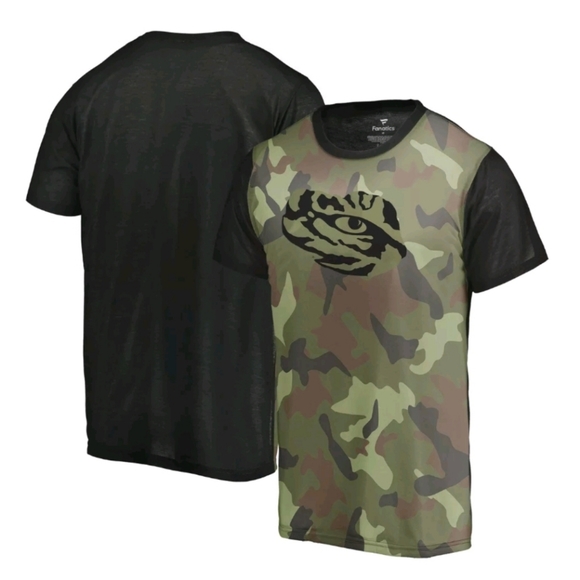 LSU Tigers Fanatics Branded Blast T-Shirt Camo NWT - Picture 1 of 5